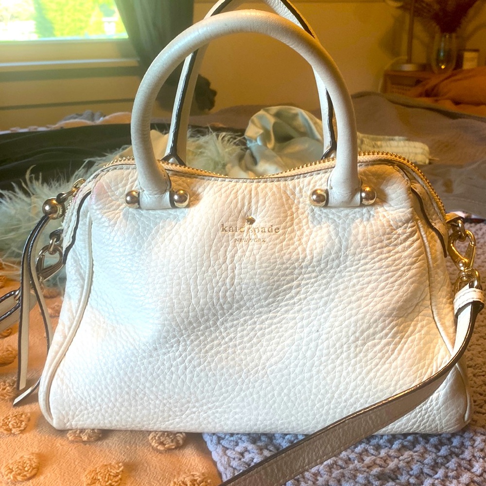 White leather bag